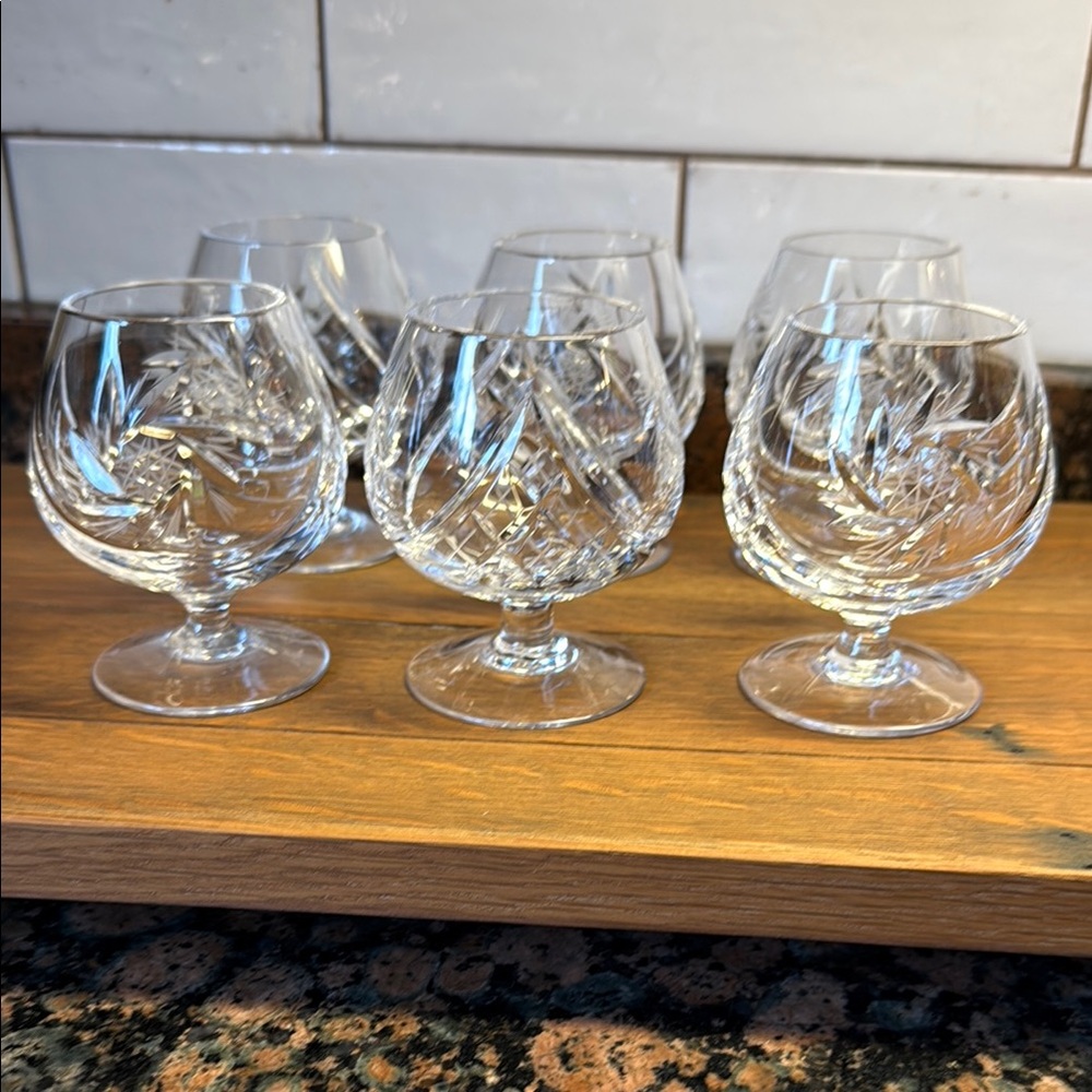 Pinwheel Crystal Brandy snifters (set of 6)